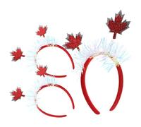 HAPINARY 3pcs Fall Leaf Headbands for Women with Comfortable Fit and Vibrant Red Fabric Material, Unique Canadian Maple Leaf Design, for Joyful Occasions and Halloween