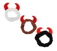 HAPINARY 3pcs Flannel Spa Headbands for Women, Soft Makeup Hair Bands with Horn Design, Easy to Carry and Protect Skin, for Face Washing and Spa Use