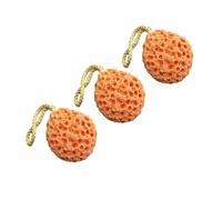 HAPINARY 3Pcs Honeycomb Bath Shower Sponge Natural Hydrophilic Exfoliating for Adults Soft Durable Chemical Bathing Sponges Orange