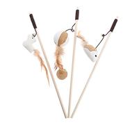 HAPINARY 3pcs Interactive Cat Teaser Wand Fun Cat for Indoor Kittens Stimulating Exercise Curiosity Includes Bird Mouse and Ball Designs