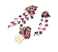 HAPINARY 3pcs Japanese Floral Hair Clips Lightweight Traditional Kimono Tassel Barrettes Hairpins for Women Cultural Expression Accessories