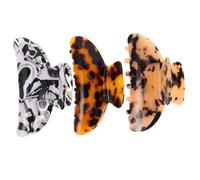 HAPINARY 3pcs Leopard Print Tortoise Shell Claw Clips for Women and Lightweight Acetate Jaw Clips for Vintage Hairstyling Updos Parties and Everyday Decorative Hair Accessories