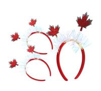 HAPINARY 3pcs Maple Leaf Headband with Elastic Band for Women and Lightweight Autumn Leaf Hair Accessories for Canadian Thanksgiving Fall Festivals Halloween Holiday Celebrations