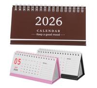 HAPINARY 3pcs Mini Desk Calendar with Stand English Daily Planner for Office Home Study Monthly Planner for Management and Language Practice