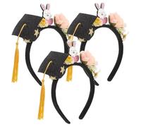 HAPINARY 3pcs Mini Graduation Cap Headband for Kindergarten and Preschool Bright Color Doctoral Style Hair Accessories for Graduation Party Photo Props and Dress Up