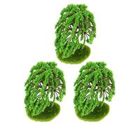 HAPINARY 3pcs Miniature Fake Willow Trees with Base for Building Model Scenery, Plastic Low Maintenance Village Architecture Trees for Diorama and Residential Model Scenery