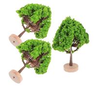 HAPINARY 3pcs Miniature Model Trees with Base for Model Train Scenery, Realistic Design Plastic and Wood Micro Landscape Trees, Easy to Create Micro Landscape Art and Home Decor