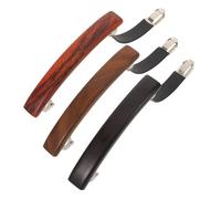 HAPINARY 3pcs Minimalist Sandalwood Hair Clips Handcrafted Smooth Wooden Ponytail Barrettes for Women Gentle Hair Care in Black Red Green