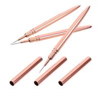 HAPINARY 3pcs Nail Art Liner Pen Brush Set for Personal Home Use and Nail Art Salon Portable and Easy to Grip with Copper and Nylon Material Stylish Appearance and Design
