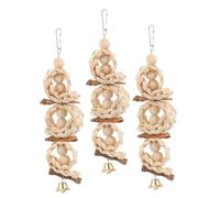 HAPINARY 3pcs Natural Corn Material Bird Swing for Parakeets Parrot Chewing Plaything Interactive Climbing Playground for Cage and Desktop Use