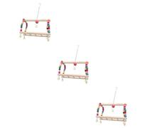 HAPINARY 3pcs Parrot Swing Bird Swing Toys Wooden Beads Bridge Bird Bite Toy Safe and Entertaining Random Style