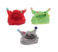 HAPINARY 3pcs Pet Hat for Small Reptiles Lightweight Comfortable Lizard Caps with Funny Horn Balls for Bearded Dragon Gecko Costume Halloween Christmas Party Accessories