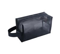 HAPINARY 3Pcs Portable Mesh Cosmetic Bag Large Medium Small Zipper Pouches for Makeup Toiletries Travel Durable Black Makeup Organizer for Women