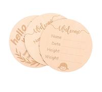 HAPINARY 3pcs Public Sign Wooden Cards for Arrival Name Signs for Nursery One Month for Hospital Decorations Newborn Progress Cards for Boy Newborn