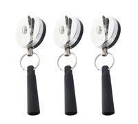 HAPINARY 3pcs Retractable Keychain Silicone Pen-cap Buckle Automatic Rebound Load-bearing Anti-lost Steel Wire Buckle Suitable for Hanging on Belts and Trouser Pockets