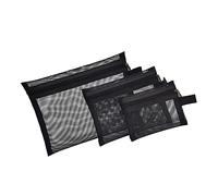 HAPINARY 3pcs Transparent Zipper Mesh Cosmetic Pouches for Women Travel Toiletry Organizer Bags Lightweight Makeup Storage for Lipstick Cables and Accessories Black