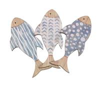 HAPINARY 3pcs Wooden Fish Wall Decor Coastal Nautical Art for Home | Pre-drilled Holes, Double-sided Tape, Cottage Decor, Solid Wood with Sanded Finish, Smooth Interior Walls
