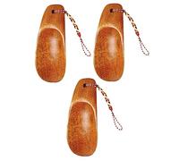 HAPINARY 3pcs Wooden Shoehorn Short Shoe Lifter for Easy Wear Senior Pregnant Women Friendly Lanyard for Storage