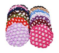HAPINARY 3sets Elastic Bun Hair Net Purple Hair Nets for Women Snood for Dancer Flight Attendant Hairnet Elastic Hairnet 14pcs*3