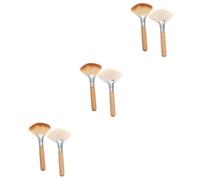 HAPINARY 3sets Large Powder Makeup Brush for Foundation Blush Concealer Long Handle Facial Brush for Women 2pcs*3