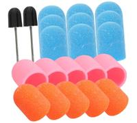 HAPINARY 3sets Manicure Sand Caps Pink Blue Electric Nail Drill Caps Nail Grinding Professional Manicure Tool
