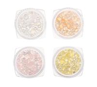 HAPINARY 4 Boxes 3D Flatback Droplets Charms Nail Art Jewels Resin Bubble Beads with Three-Dimensional Effect and Easy to DIY for Professional Nail Artists and DIY Enthusiasts
