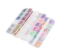 HAPINARY 4 Pack Colorful Butterfly Nail Glitter Sequins Diy Manicure Decor Nail Art Gems for Women