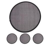 HAPINARY 4 Pcs Black Round Folding Hand Fans Plastic Fabric Portable | Lightweight instant cooling design, for travel and outdoor use, romance style for summer festivals and wedding decor