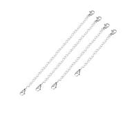 HAPINARY 4 Pcs Stainless Steel Necklace Extension Chain with Lobster Clasps at Both Ends for Jewelry Making Ideal for Necklaces Bracelets and Anklets