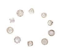 HAPINARY 40 Pcs Pearl Alloy Sewing Buttons Decorative Clothes Fasteners for DIY Shirt Coat Dress Craft Replacement Accessories