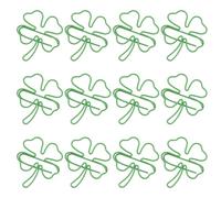 HAPINARY 40pcs Green Shamrock Paper Clips Metal Decorative Clips Mini Size Versatile for Office and Scrapbooking St Patrick Party Favors