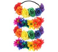 HAPINARY 4pcs Artificial Flower Headbands Set for Wedding and Party, Cloth Material with Delicate and Elegant Design, Bridal Hair Accessories for Daughter and Coworkers