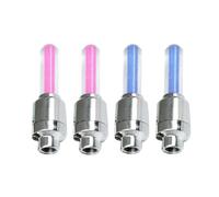 HAPINARY 4pcs Bike Tire Valve Cap Lights with Flash Light Function, Plastic Metal Material, Increases Visibility in Bad Weather and Nighttime for Motorbike and Bike Safety