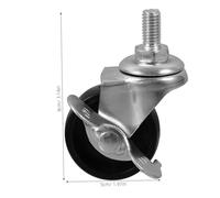 HAPINARY 4pcs Black PP Caster Wheels with Side Brake Threaded Stem Furniture Replacement for Office Chairs Cabinets Laundry Racks Multi-use Cart Casters for Smooth Mobility