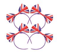 HAPINARY 4pcs Bow Headdress Uk Flag Headbands Womens Hair Bands Bow Hair Bands for Sport Competition Carnival Party Accessories