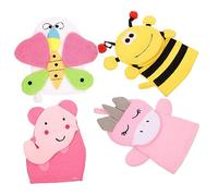 HAPINARY 4pcs Cartoon Bathing Gloves Adorable Animals Exfoliating Gloves Boys and Girls Bath Supplies Shower Mitts for Bathtub Random Style
