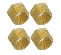 HAPINARY 4pcs Copper Brass Reducer Bushing Adapter Set for Plumbing and Faucet Use, Pressure Resistant Hex Bushing with Seamless Pipe Conversion, for Faucet Adapter Replacements
