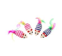 HAPINARY 4pcs Cute Cat Mouse Toys Dual Color Mice for Chewing Play for Indoor Cats to Reduce Loneliness and Encourage