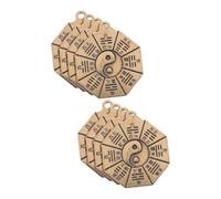 HAPINARY 4pcs Eight Diagram Brass Pendants for DIY Jewelry Vintage Chinese Culture Keychain Charms Durable Decorative Craft Accessories for Necklaces and Bracelets