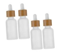 HAPINARY 4pcs Essential Oil Bottles Subpackaging Glass Dropper Bottles Wood Grain Cap