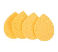 HAPINARY 4pcs Face Scrubbers Soft Cellulose Exfoliating Sponges for Makeup Removal for Daily Cleansing Moisturizing and Skin-friendly Care Water Drop Shape
