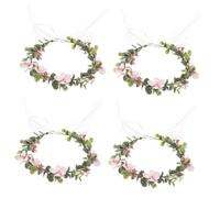 HAPINARY 4pcs Floral Headband for Women Wedding Crown Bridal Shower Decor Tiara Bride Headband