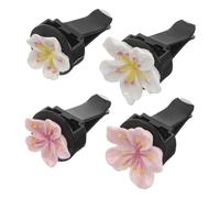 HAPINARY 4pcs Flower Car Air Vent Clips Durable Plastic Floral Charm for Car Interior Decor Continuous Peach Fragrance Space Saving Design Fits Various Air Conditioning Outlets