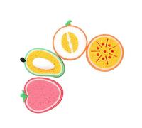 HAPINARY 4pcs Fruit Shape Dish Thickened Kitchen Sponges Scrub Sponge for Washing up