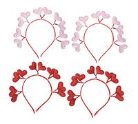 HAPINARY 4pcs Glitter Heart Headbands for Valentine's Day Wedding Party Felt Hairband Decor for Women and Accessories for Celebrations and Festivals