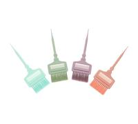 HAPINARY 4Pcs Hair Dyeing Brush Set with Rat Tail Comb Professional Salon Hair Coloring Applicator Brushes for Precise Sectioning in Green Cyan Purple and Pink