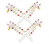HAPINARY 4Pcs Hanfu Headwear Chinese Style Hairpin with Tassel, Ancient Style Fox Fairy Hair Clips for, Traditional Chinese Hair Accessories for Women
