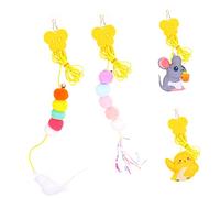 HAPINARY 4pcs Interactive Cat Kit Funny Hanging Swings for Self-play Stimulating Teasing Toys for Indoor Cats Includes Felt Mouse Chick and