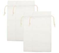 HAPINARY 4pcs Linen Wine Bottle Bags Drawstring Design Blank Sublimation Surface Reusable Wine Bag Tote Easy to Carry Candy Chocolate Festival Use