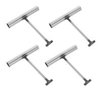 HAPINARY 4pcs Manhole Puller Hooks Stainless Steel Metal Hook for Septic Tank Lids Heavy Object Lifting with Frictionless Performance and Universal Compatibility and Communication